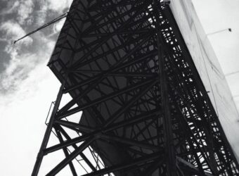 billboard, black and white, steel, nature, advertising, sky, business