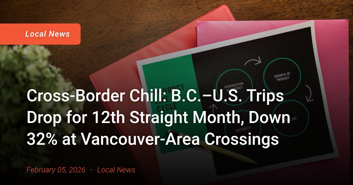 Cross-Border Chill: B.C.–U.S. Trips Drop for 12th Straight Month, Down 32% at Vancouver-Area Crossings